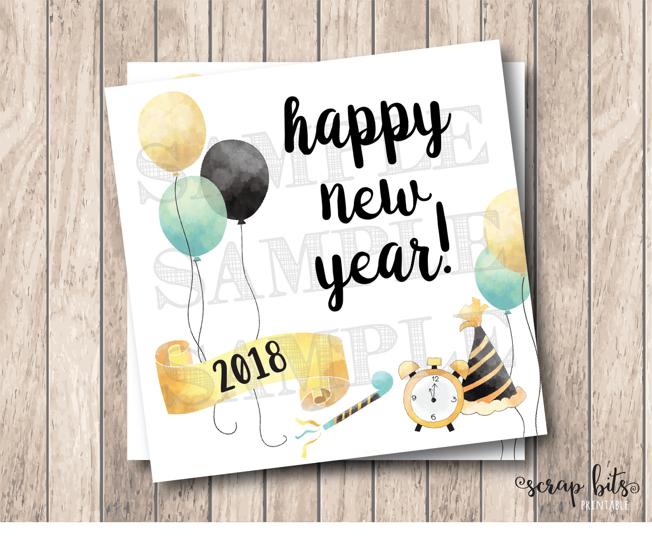 Instant Download Happy New Year Tags, New Year's Eve Tag, Printable New Year's Tags, Happy New Year Labels - Scrap Bits