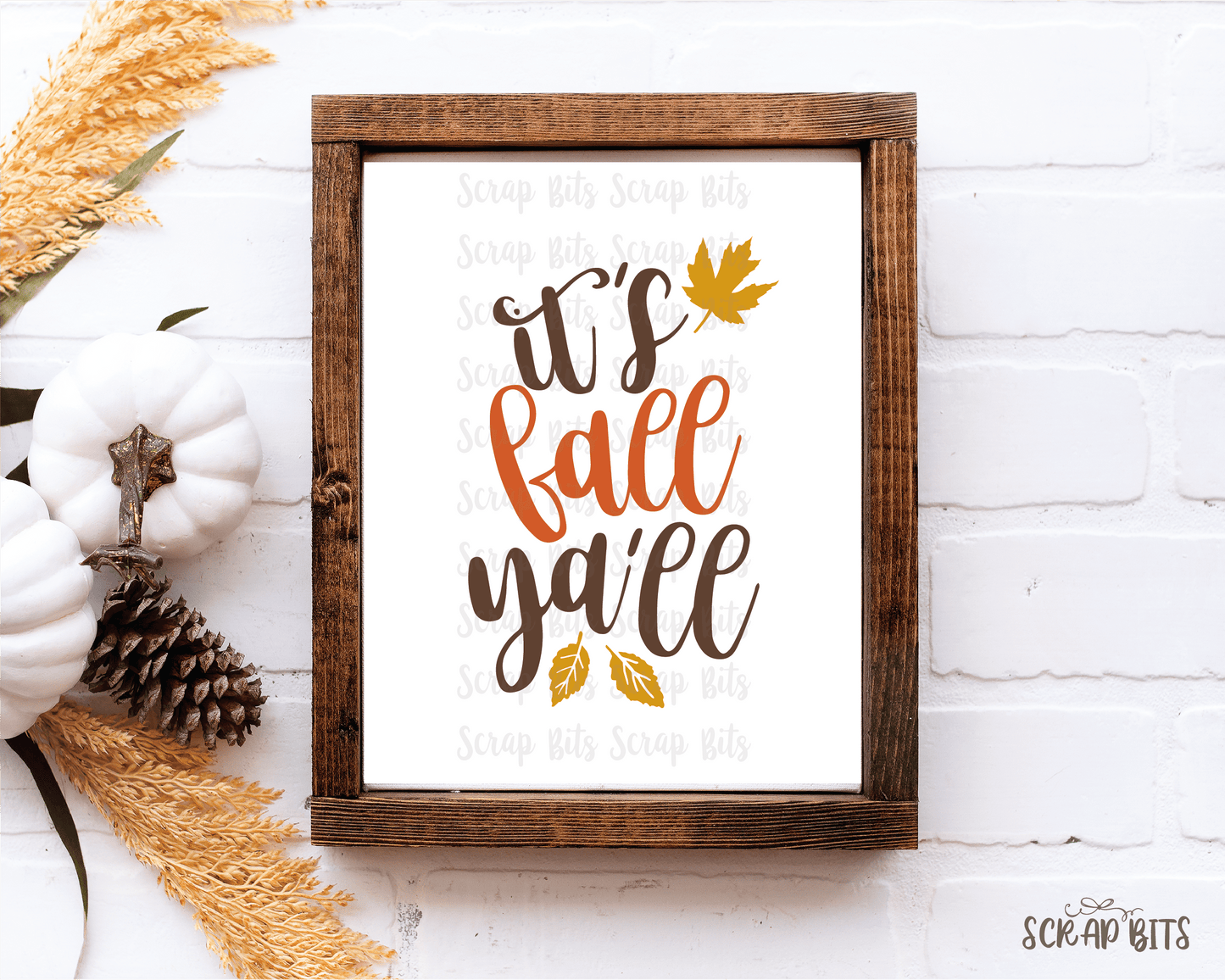 It's Fall Y'all Print, Printable Fall Wall Art, Fall Sign . 5 Digital Print Sizes - Scrap Bits