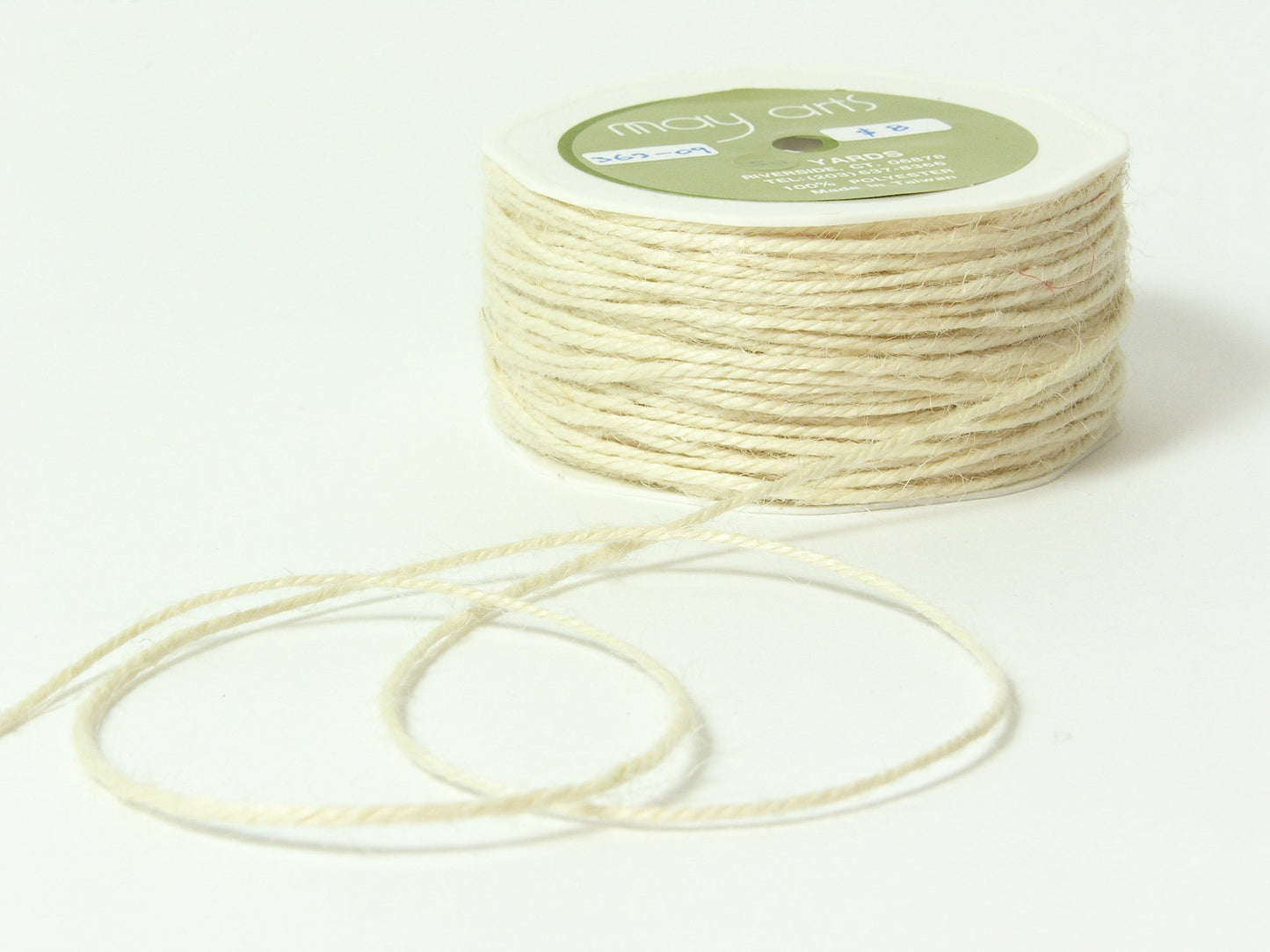 Jute Burlap Twisted Cord . 1/16" Ivory - Scrap Bits