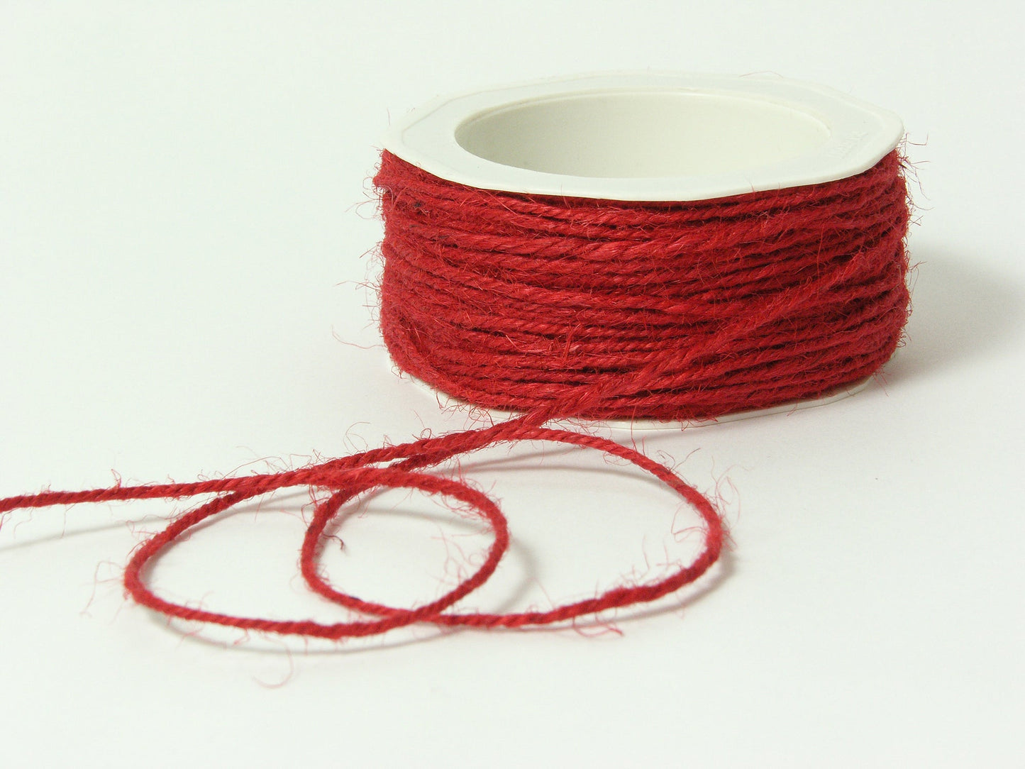Jute Burlap Twisted Cord . 1/16" Red - Scrap Bits