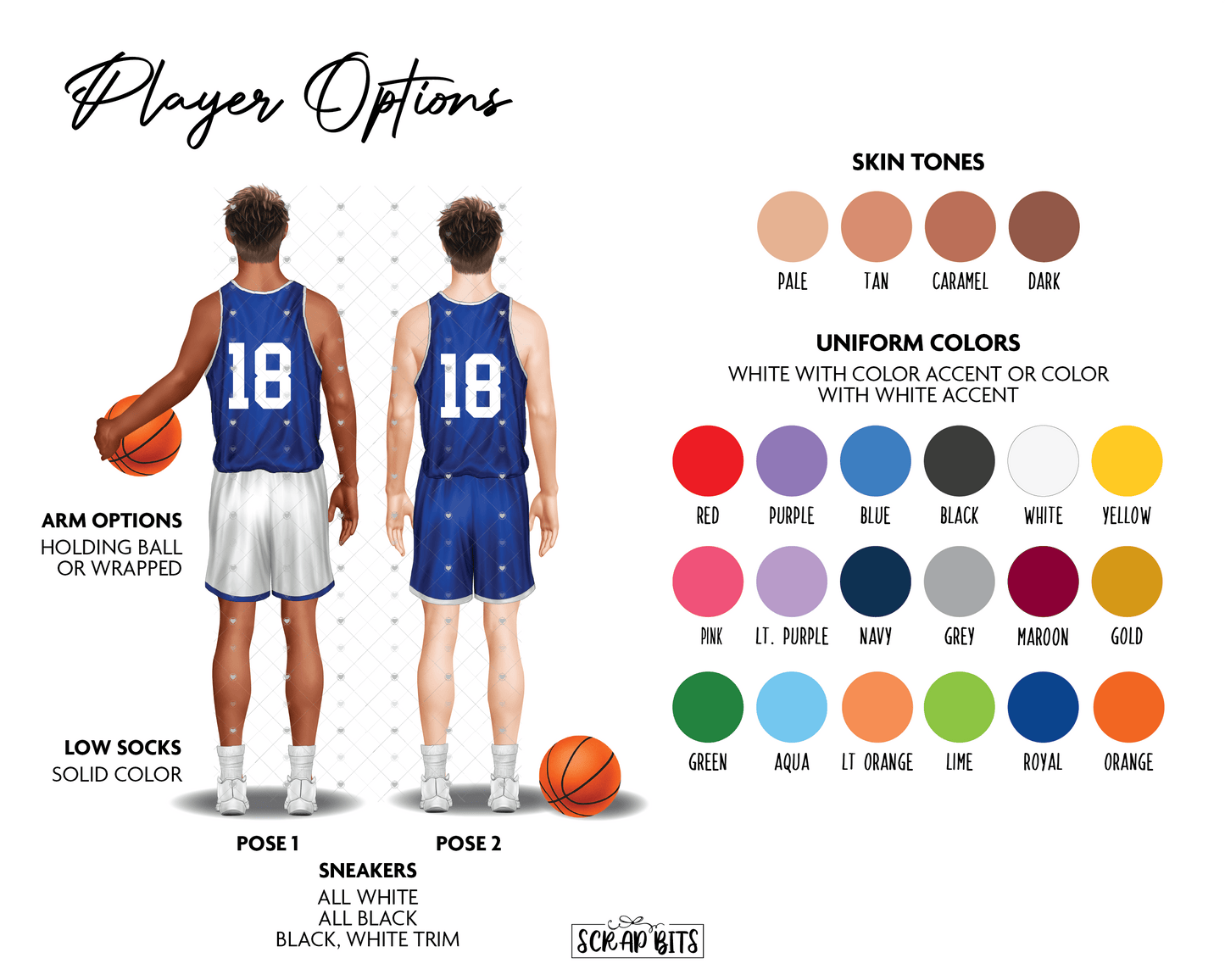 Men's Basketball Team Print, Custom Basketball Team Gift . Personalized Digital Portrait Print - Scrap Bits