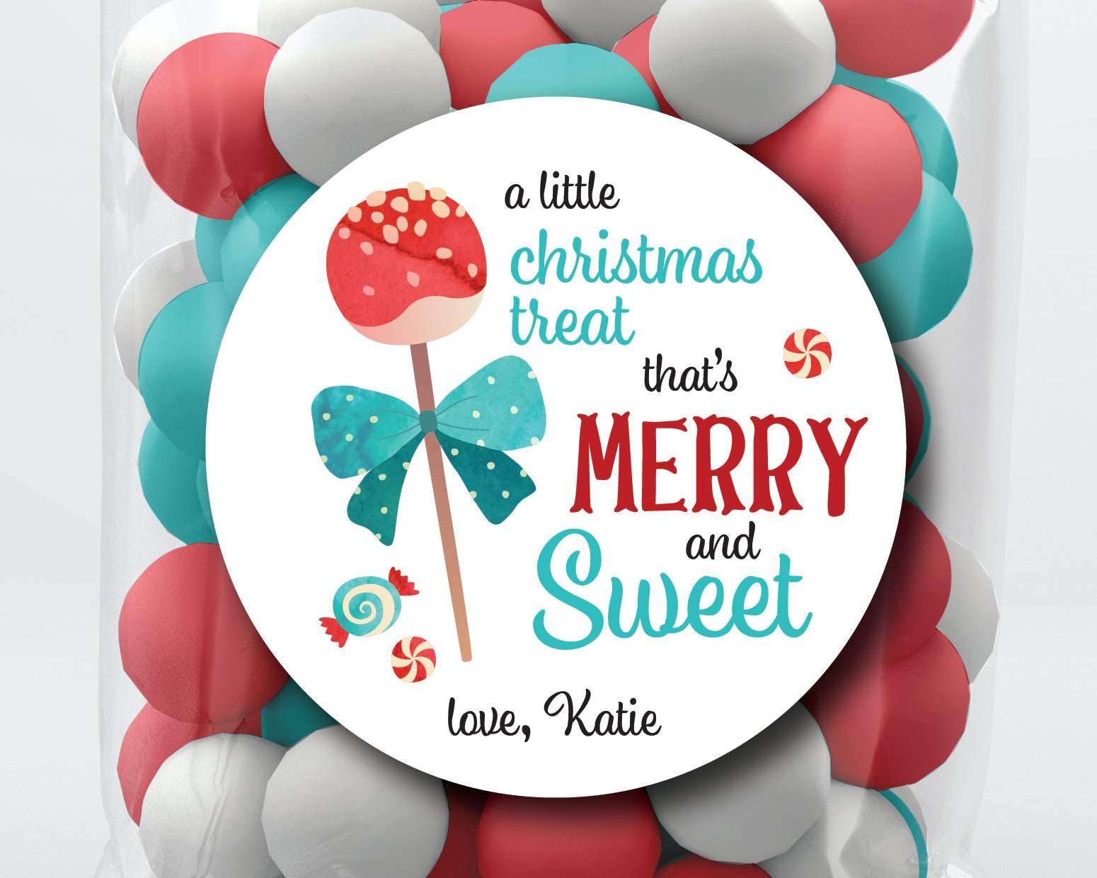 Merry & Sweet, Sweet Christmas Cake Pop Stickers or Tags . Christmas Gift  Labels