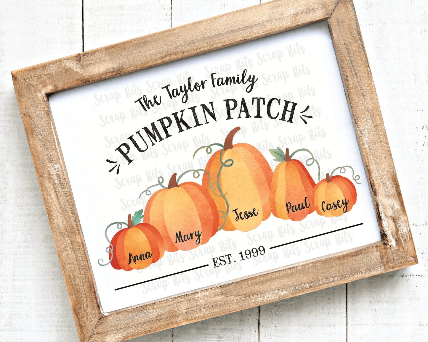 Pumpkin Family Print, Pumpkin Patch Print . 5 Digital Print Sizes - Scrap Bits