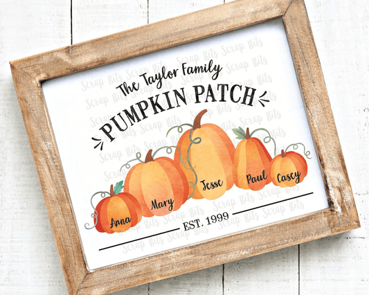 Pumpkin Family Print, Pumpkin Patch Print . 5 Digital Print Sizes - Scrap Bits