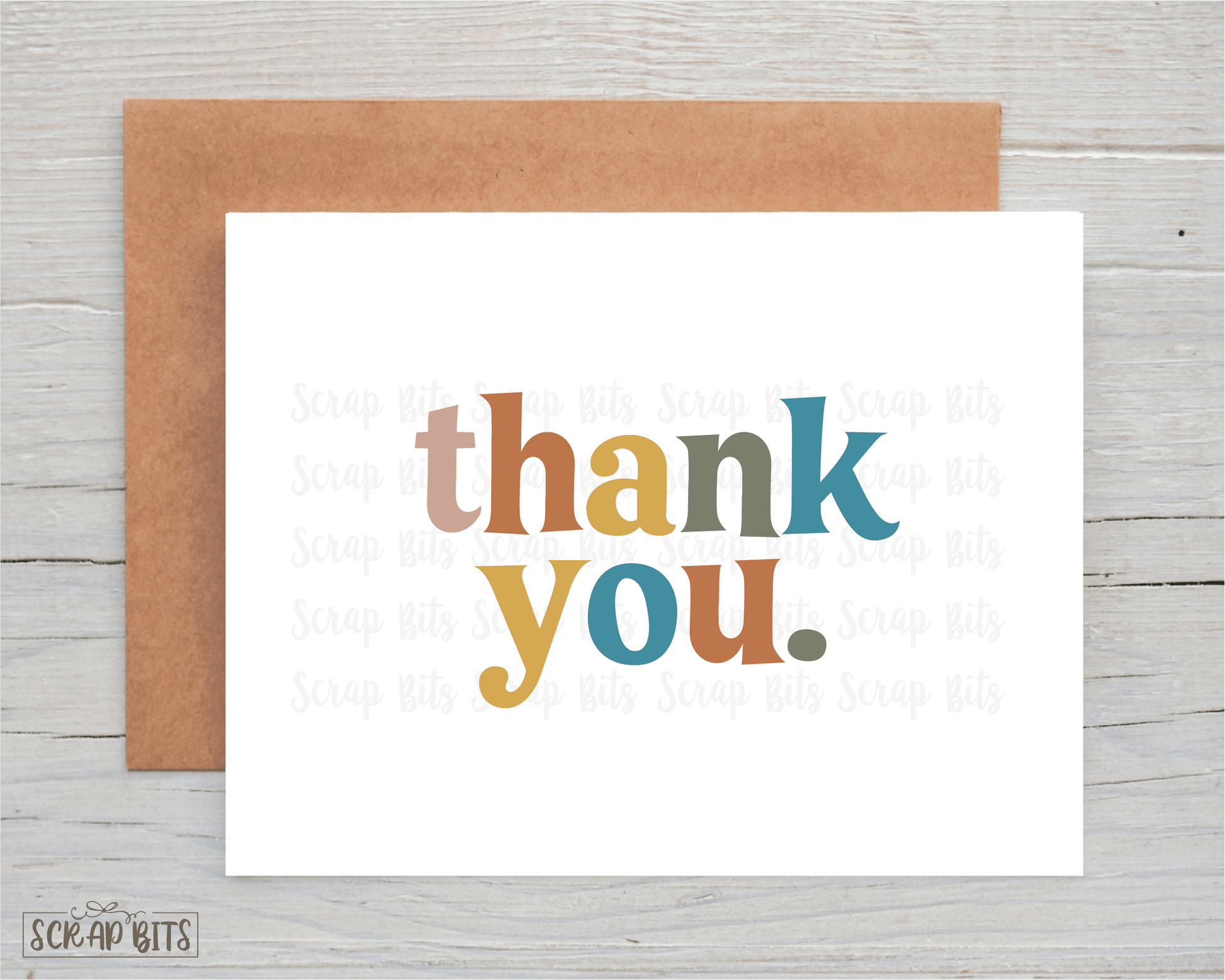 Retro Funk Thank You Card, Desert Boho - Scrap Bits