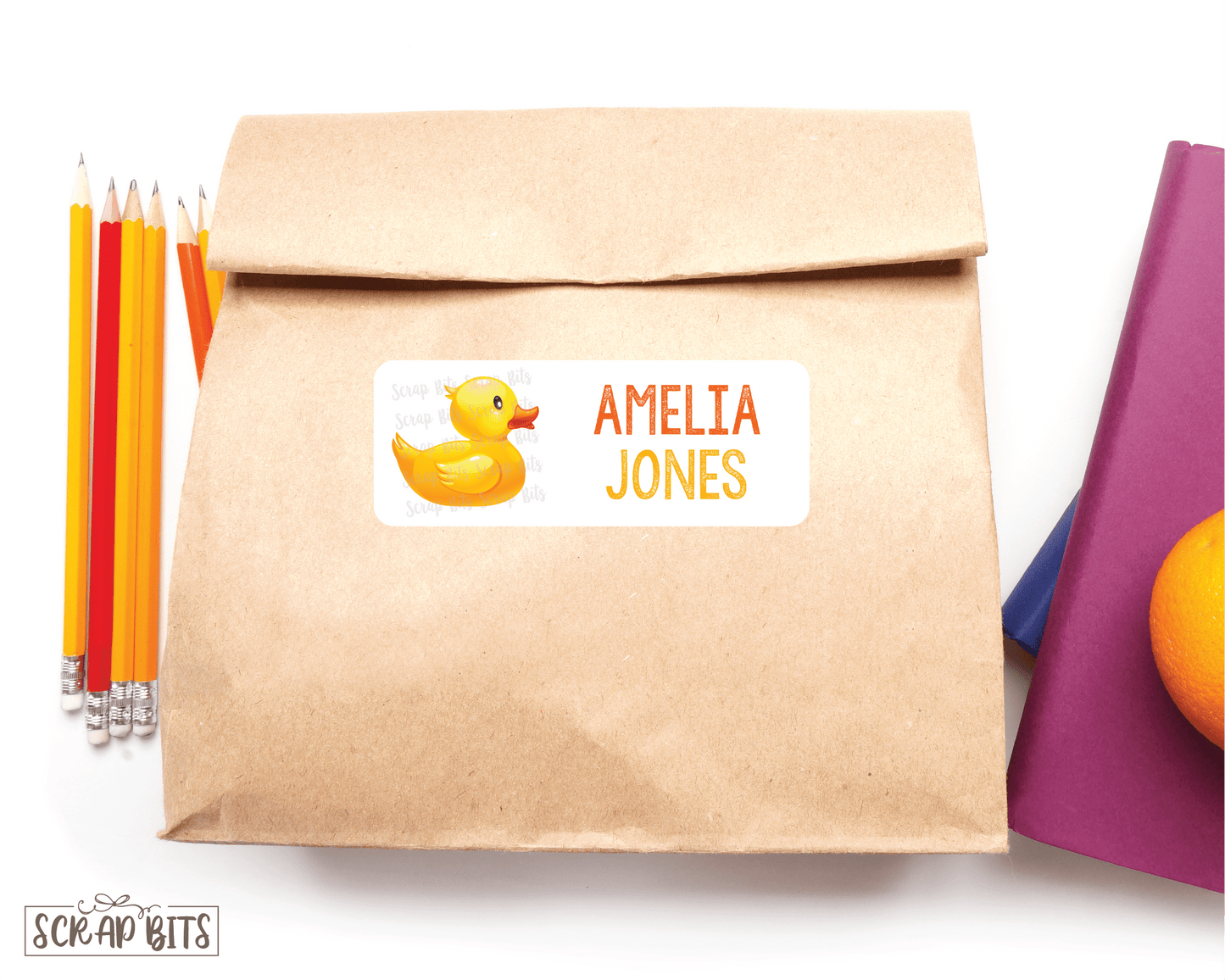 Rubber Duck Name Labels, Belonging Labels - Scrap Bits