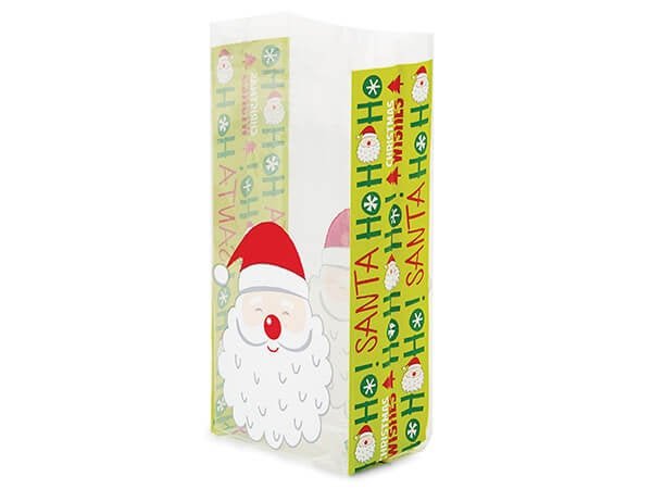 Santa Favor Bags, Cello Treat Bags . 4"x2"x9" - Scrap Bits