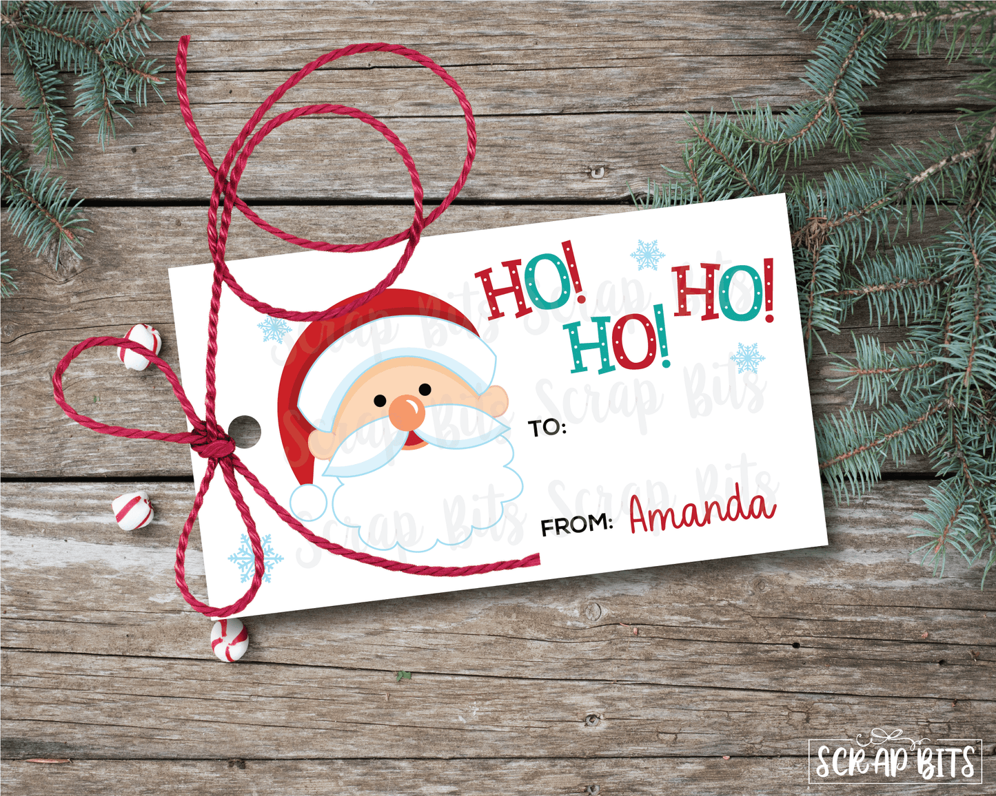 Santa Tags . Personalized Christmas Gift Tags - Scrap Bits
