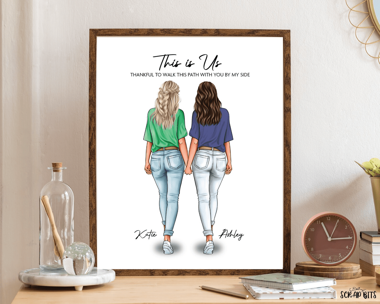 Siblings Make The Best Friends, Siblings Print, Personalized Gift For Siblings . Personalized Digital Portrait Print - Scrap Bits
