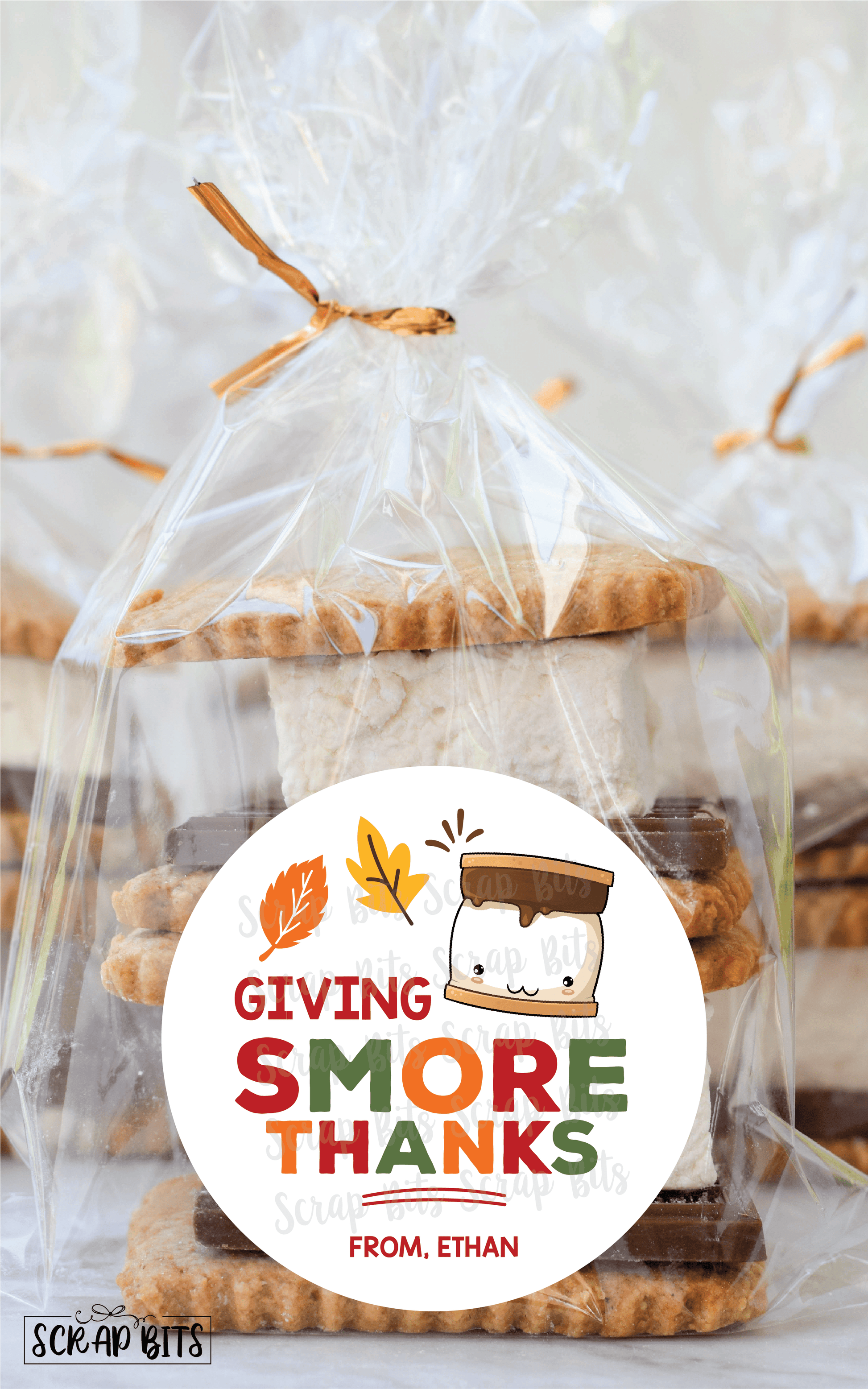 Smore Thanks Stickers or Tags - Scrap Bits