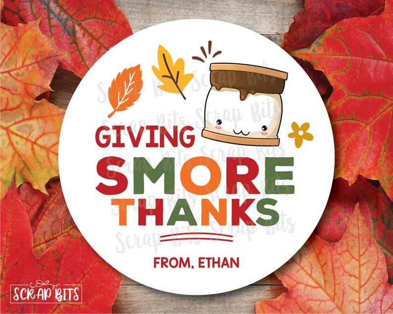 Smore Thanks Stickers or Tags - Scrap Bits