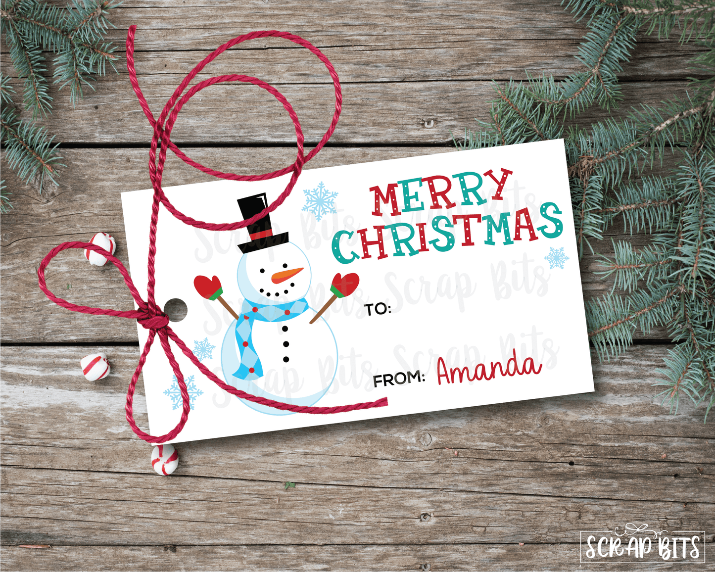 Snowman Tags . Personalized Christmas Gift Tags - Scrap Bits