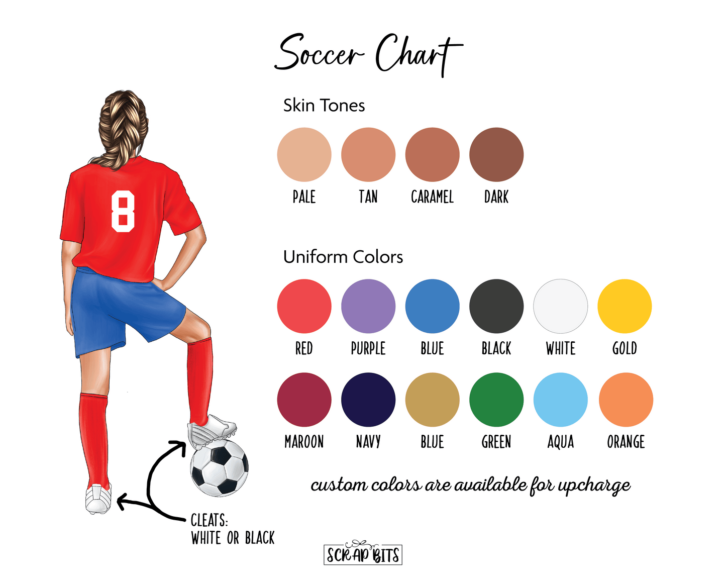 Soccer Best Friends, Custom Soccer Female Soccer Print . Personalized Digital Portrait Print - Scrap Bits