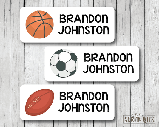 Sports Name Labels . Personalized Belonging Labels - Scrap Bits