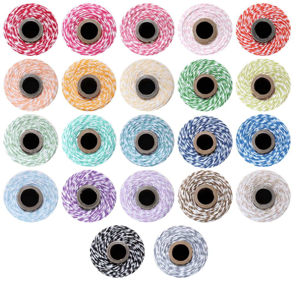 Striped Baker's Twine . 15 yards . 22 Colors - Scrap Bits