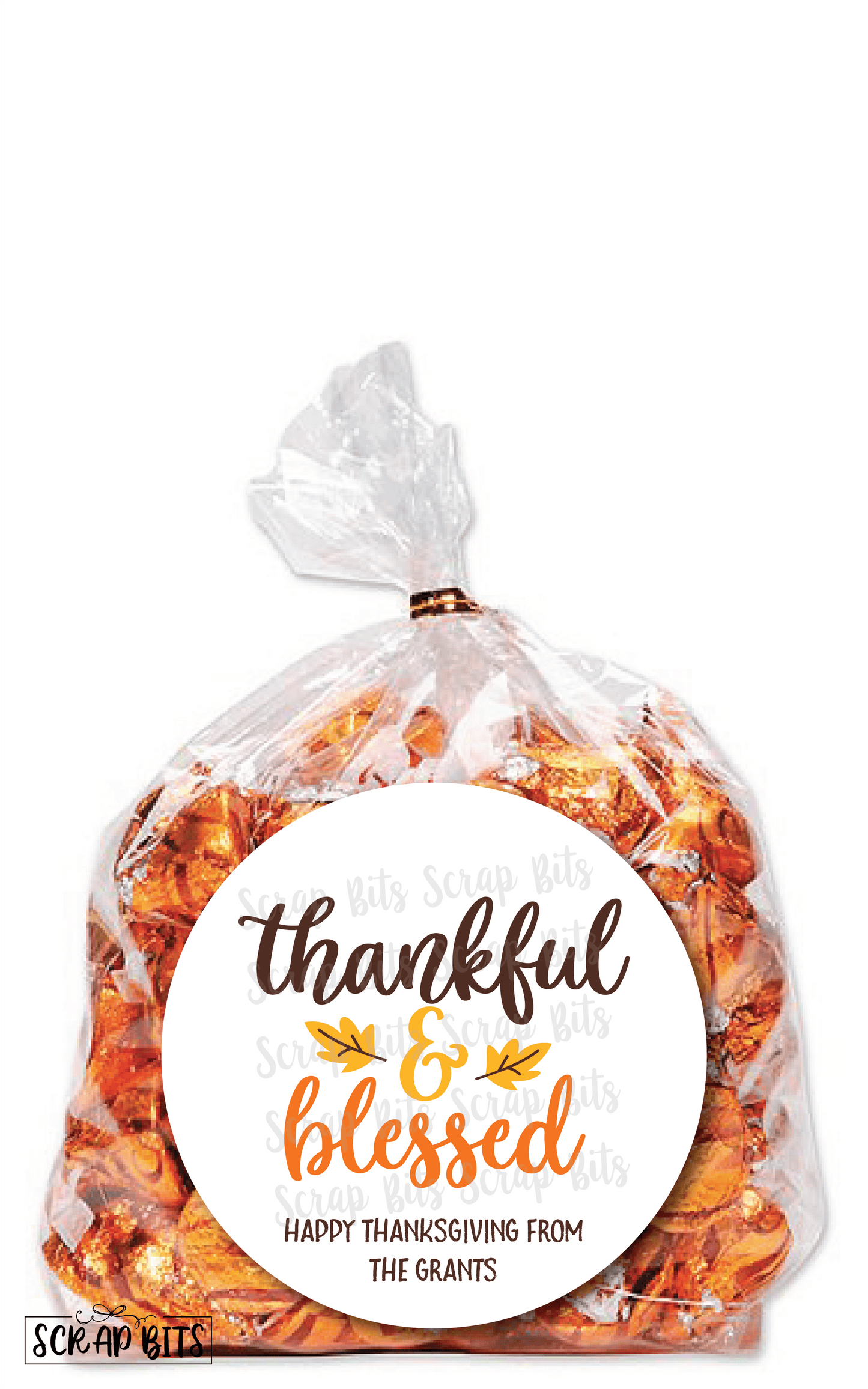 Thankful & Blessed Stickers or Tags - Scrap Bits