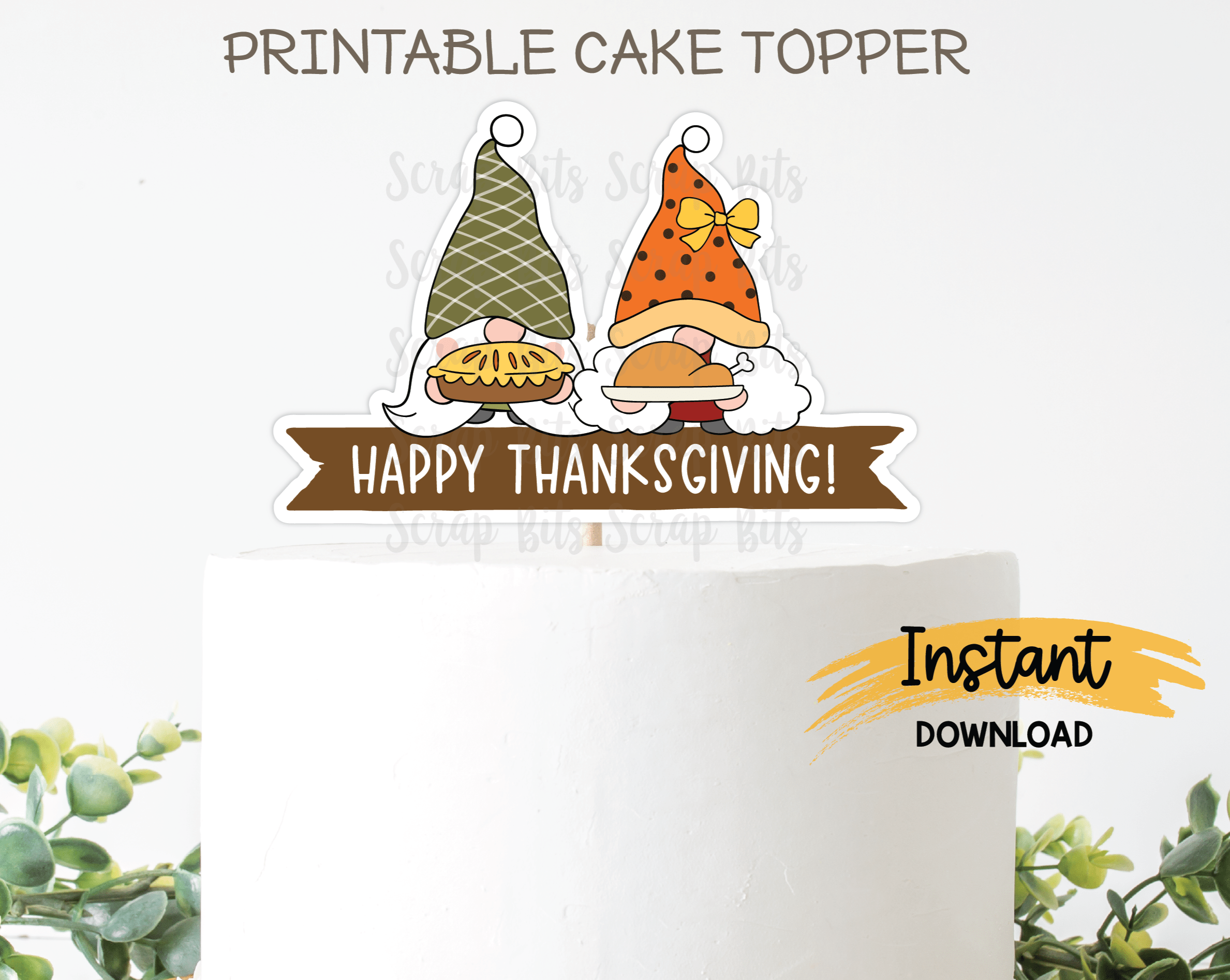 thanksgiving gnomes cake topper printable thanksgiving cake topper digital instant download 446895 thanksgiving gnomes cake topper, printable thanksgiving cake
