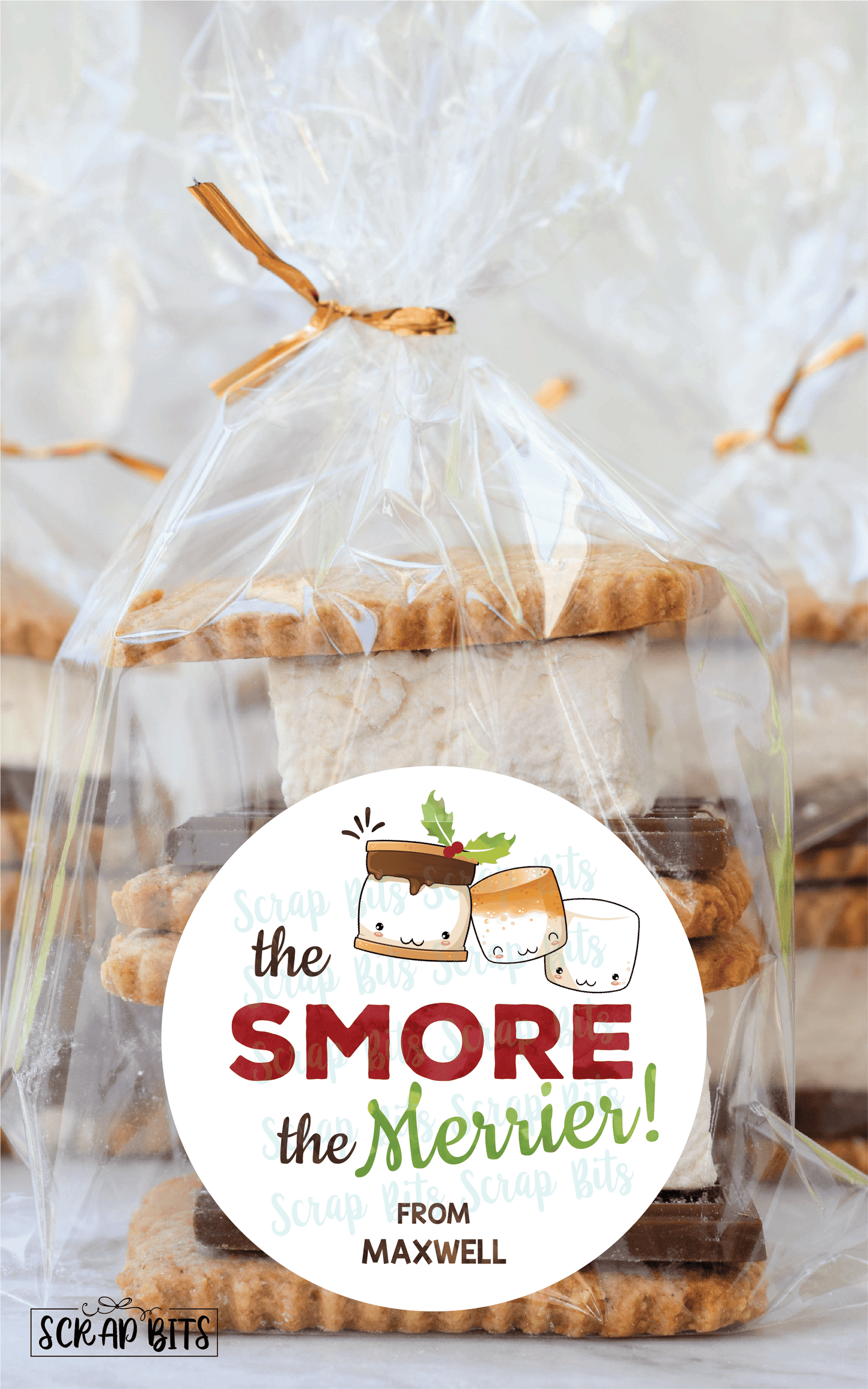 The Smore The Merrier Stickers or Tags . Christmas Gift Labels - Scrap Bits