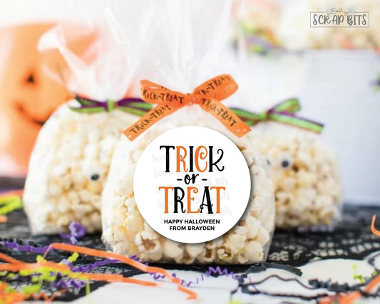 Trick or Treat Halloween Stickers or Tags - Scrap Bits