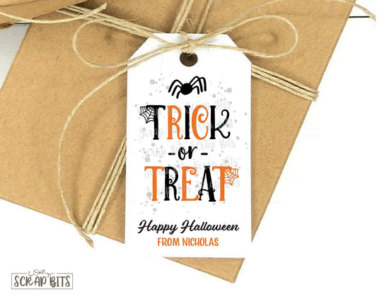 Trick or Treat Spiderwebs . Halloween Treat Bag Tags - Scrap Bits