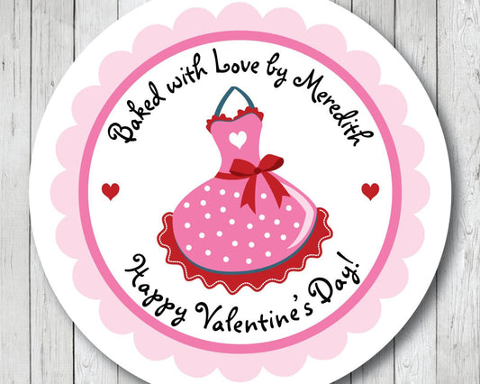 Valentine Apron Stickers, Valentine Baking Labels . Valentine's Day Stickers or Tags - Scrap Bits
