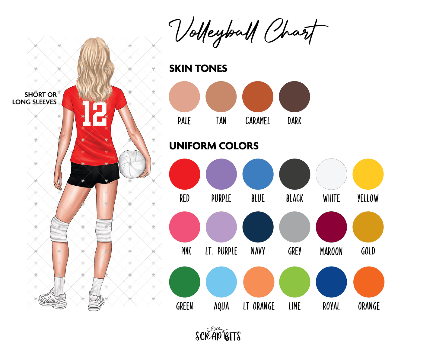 Volleyball Graduation Print, Personalized Graduation Gift for Her, Full Body . Digital Portrait Print - Scrap Bits