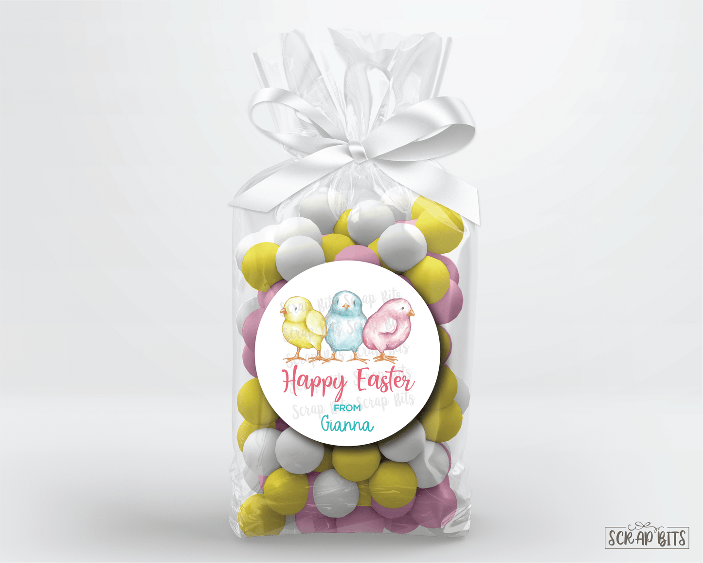 Watercolor Easter Chicks . Personalized Easter Gift Labels - Scrap Bits
