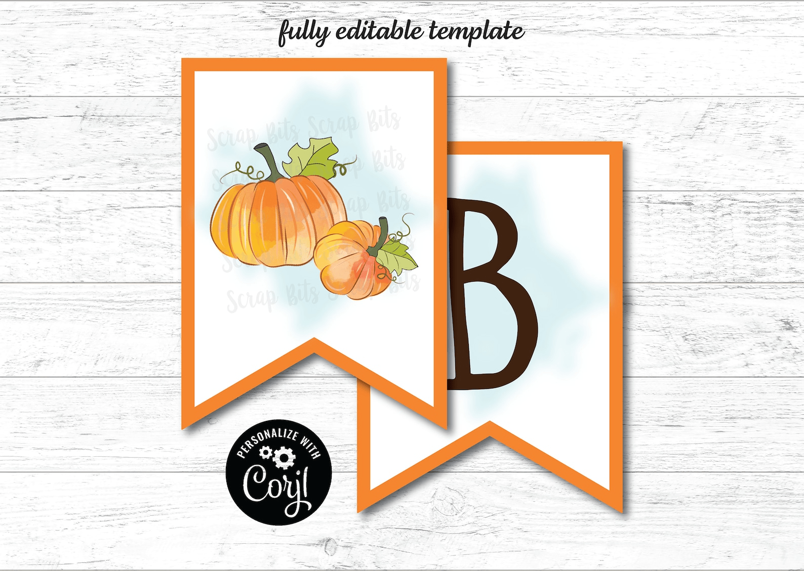 watercolor-pumpkin-banner-printable-fall-bunting-banner-instant-dow-scrap-bits for Editable Free Printable Bunting Template Watercolor Pumpkin Banner, Printable Fall Bunting Banner . Instant Dow – Scrap Bits for Editable Free Printable Bunting Template