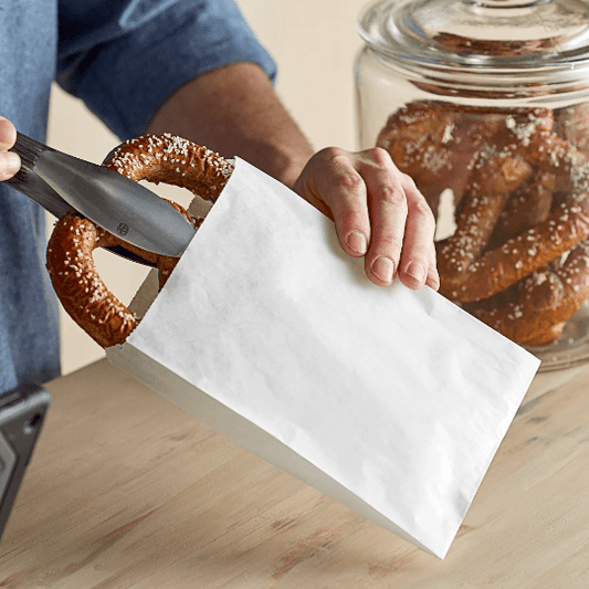 Wax Lined Cookie Bags, White . Grease Resistant Donut Favor Bags, 6" x 1" x 8" - Scrap Bits