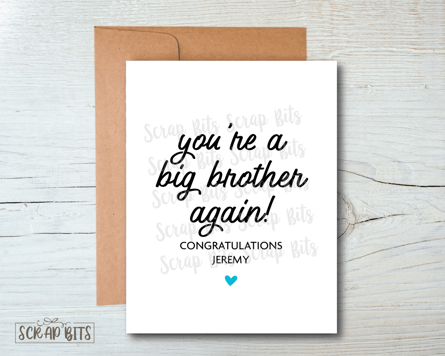 You're A Big Brother Again Card, New Sibling Card - Scrap Bits