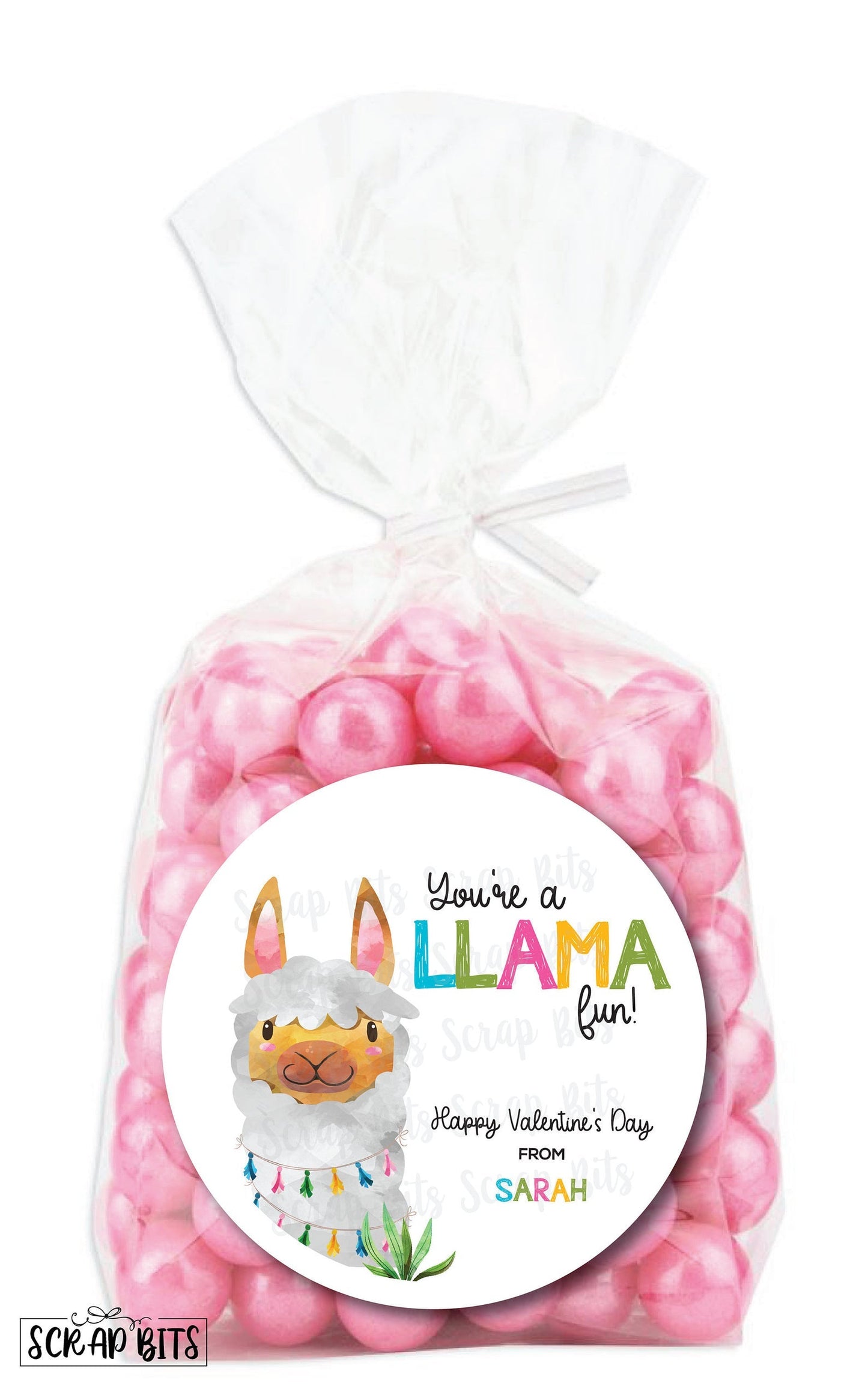 You're a LLAMA Fun . Llama Valentine's Day Stickers or Tags - Scrap Bits