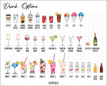 21st Birthday Card, ANY Age Foil Number Balloons & Cocktail, Custom Girl Birthday Portrait Card - Scrap Bits