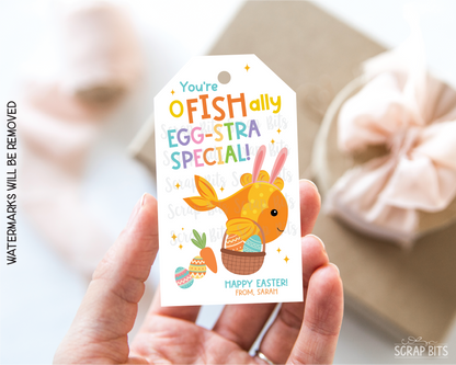 You're O Fish Ally Egg-stra Special, Personalized Easter Gift Tags