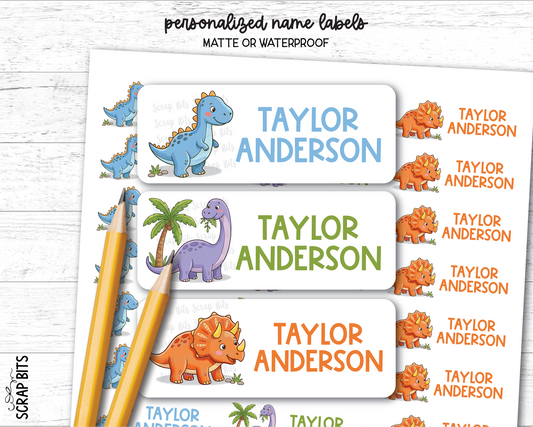 Dinosaur Name Labels, Personalized Belonging Labels