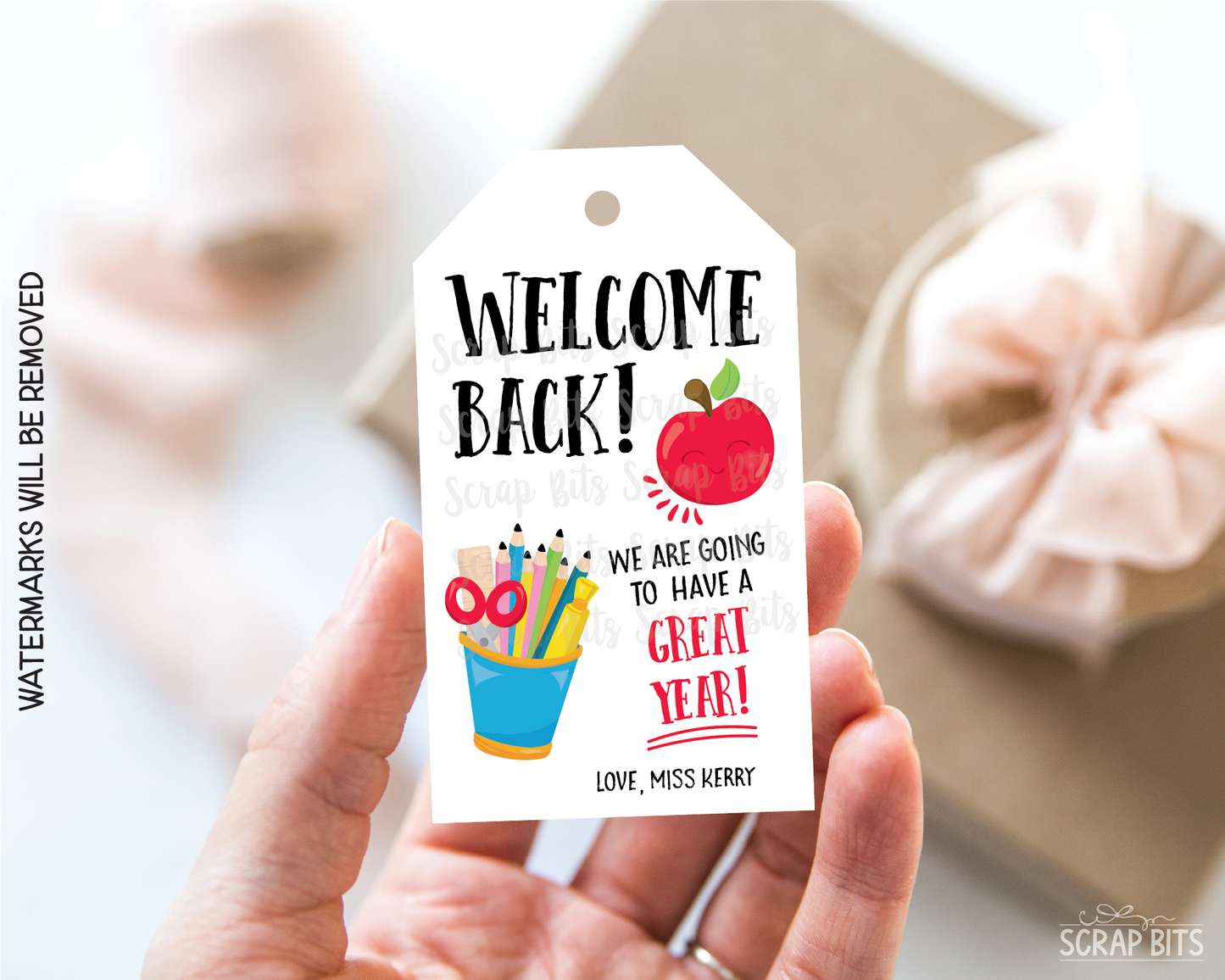 Pencil Cup + Apple Back To School Gift Tags, It's Going To Be A Great Year