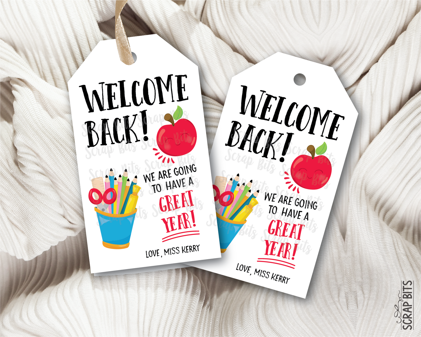 Pencil Cup + Apple Back To School Gift Tags, It's Going To Be A Great Year