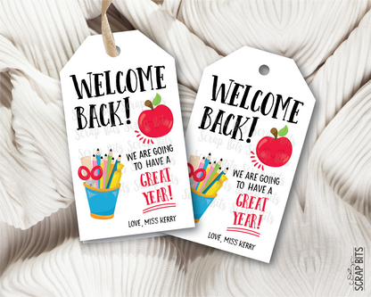 Pencil Cup + Apple Back To School Gift Tags, It's Going To Be A Great Year