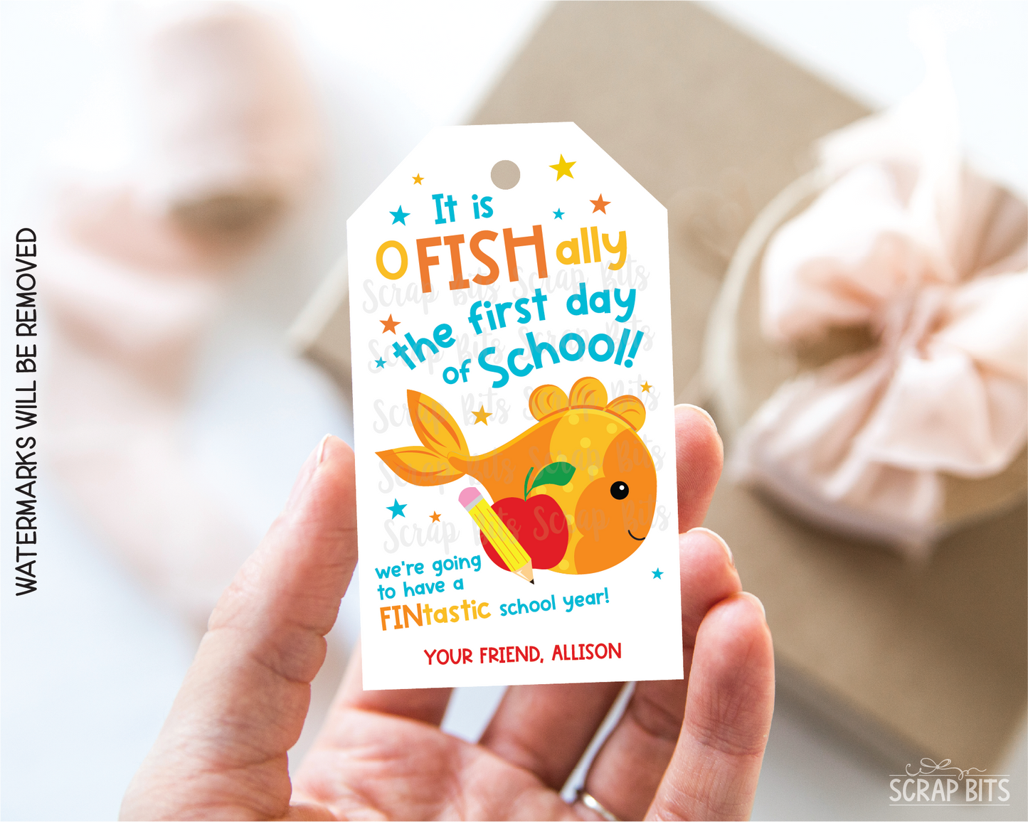 Goldfish Back To School Gift Tags, O FISH Ally First Day of School