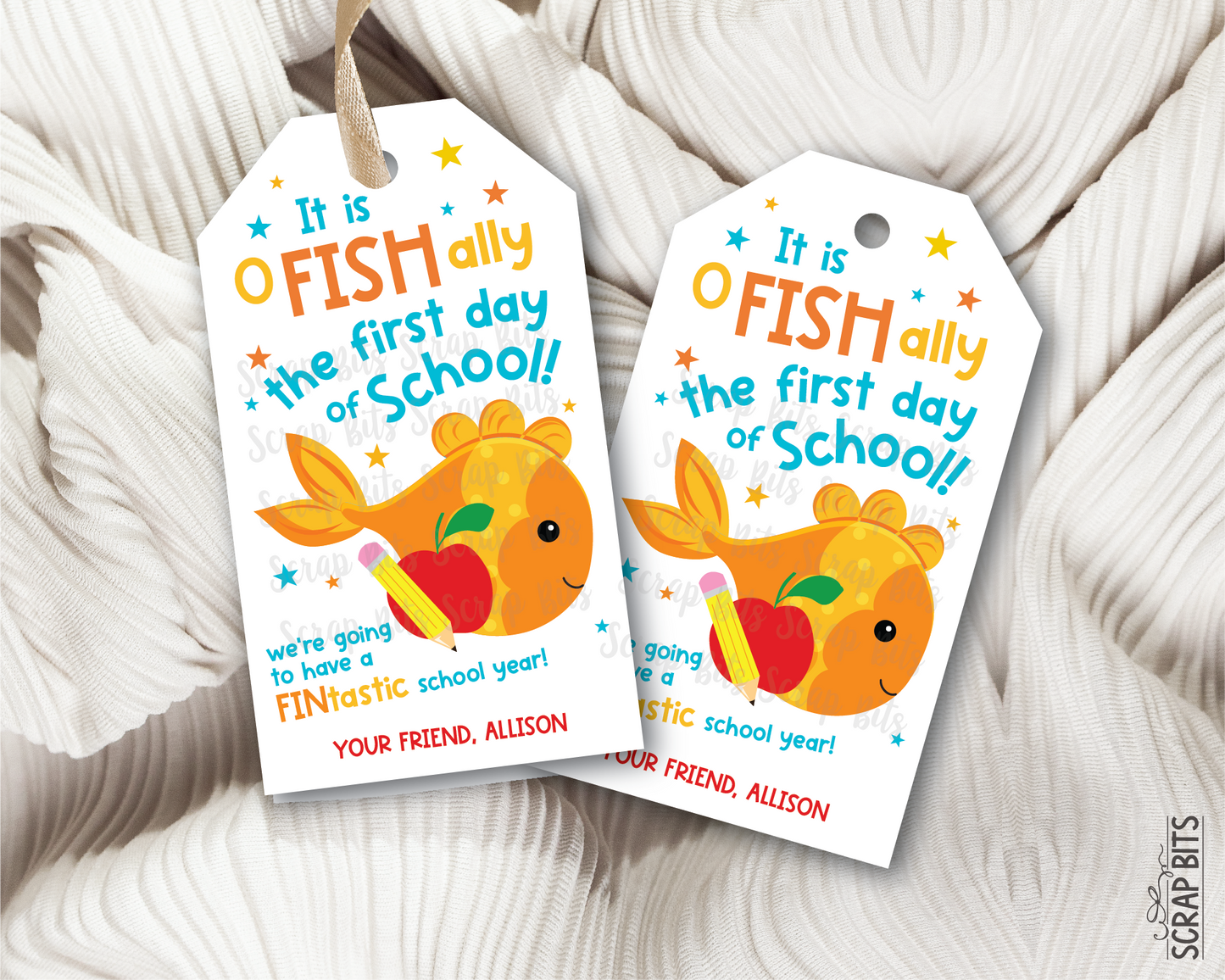 Goldfish Back To School Gift Tags, O FISH Ally First Day of School
