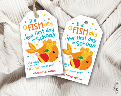 Goldfish Back To School Gift Tags, O FISH Ally First Day of School