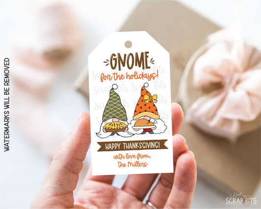 Gnome For The Holidays . Personalized Thanksgiving Gift Tags
