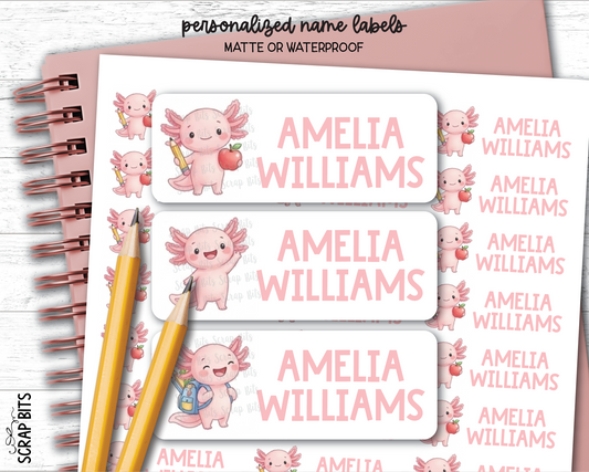 Axelotl Name Labels . Personalized Belonging Labels