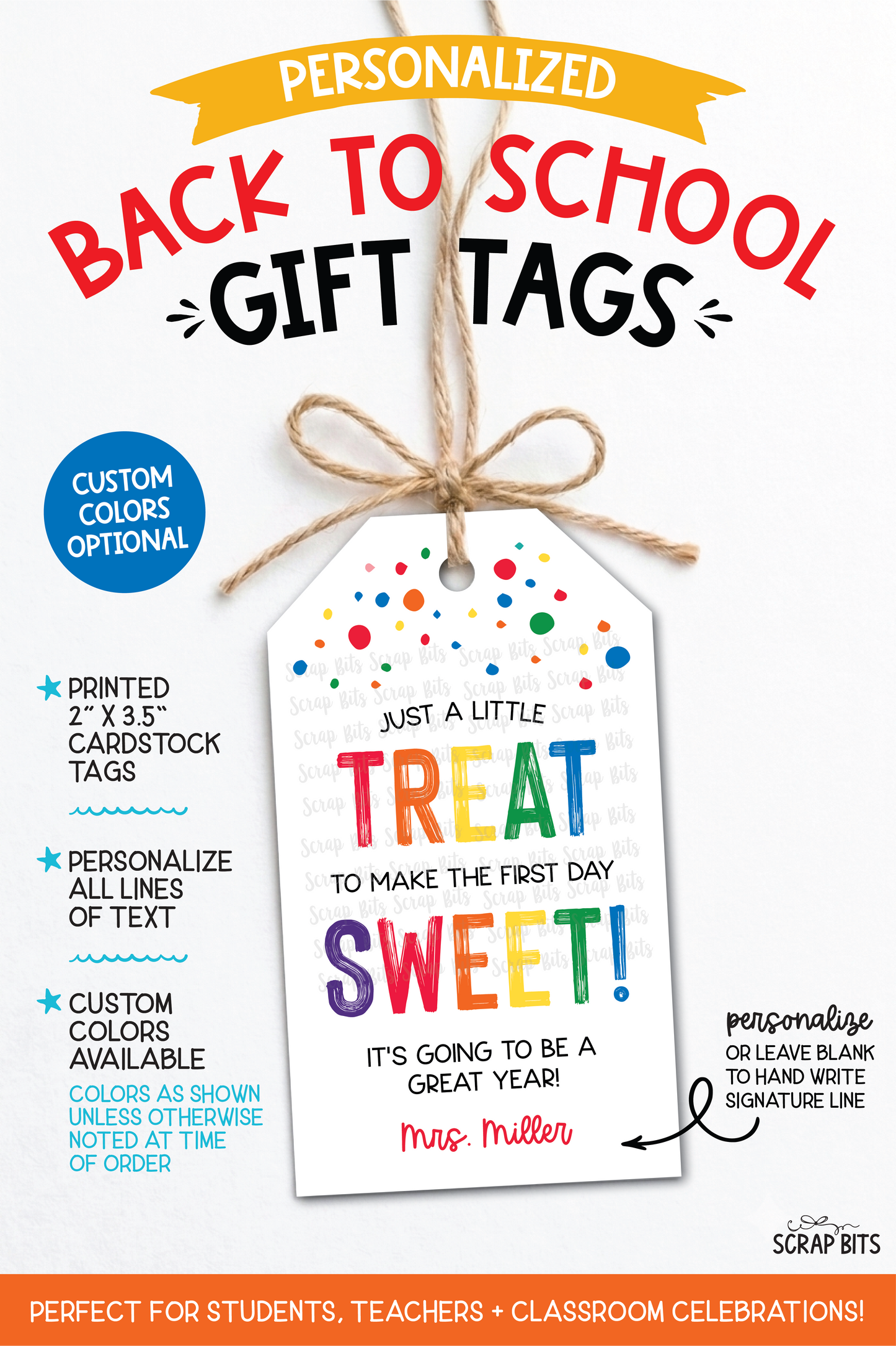 First Day Sweet Treat Back To School Gift Tags