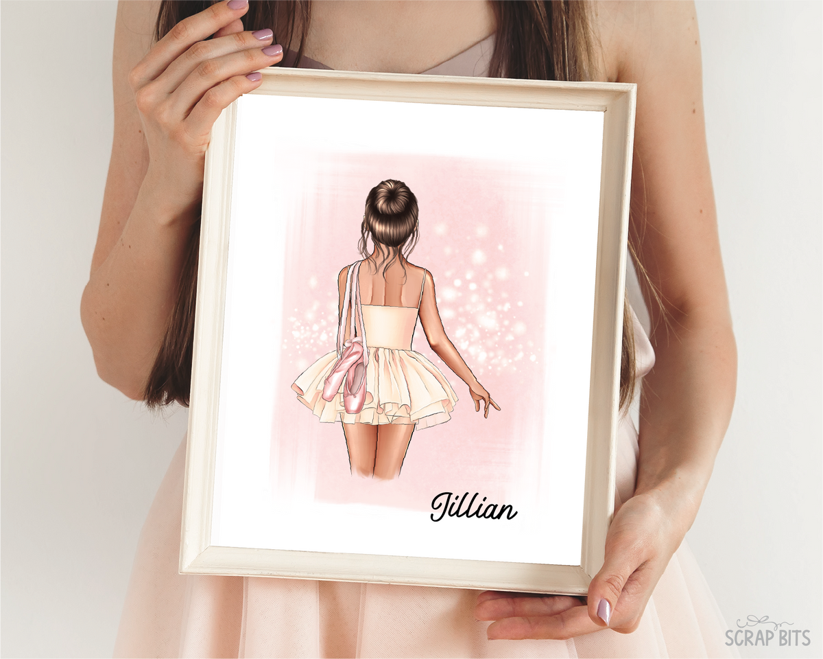 Ballerina Besties Portrait Print, Half Body, Custom Digital Drawing
