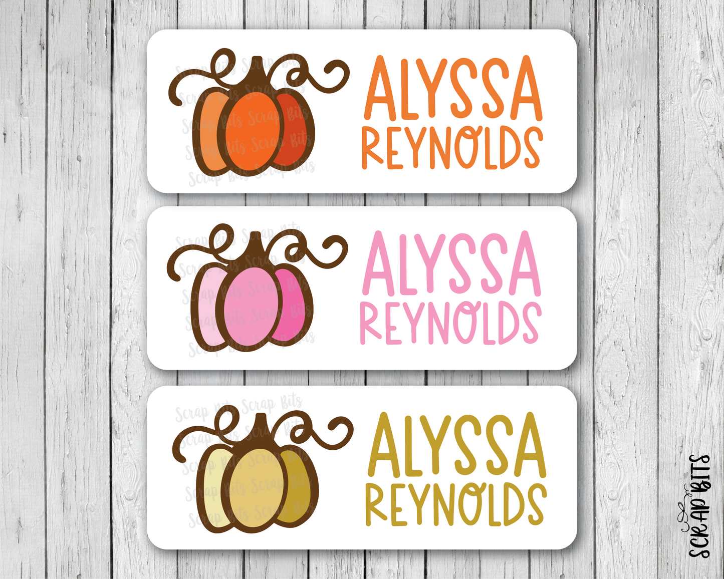 Doodle Pumpkin Name Labels, Personalized Belonging Labels