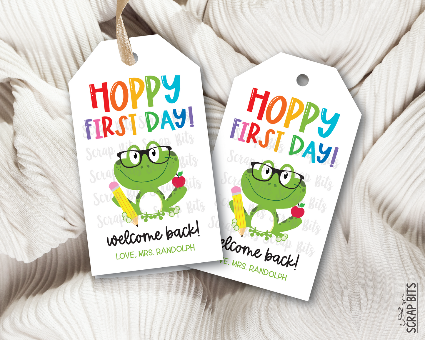 Frog Back To School Gift Tags, Hoppy First Day