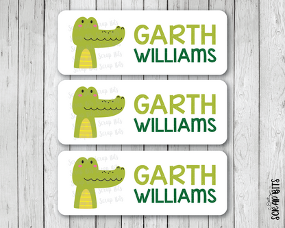 Alligator Head Name Labels, Personalized Belonging Labels