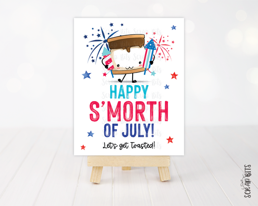 Happy S'morth of July, S'mores Bar Party Sign . Instant Download