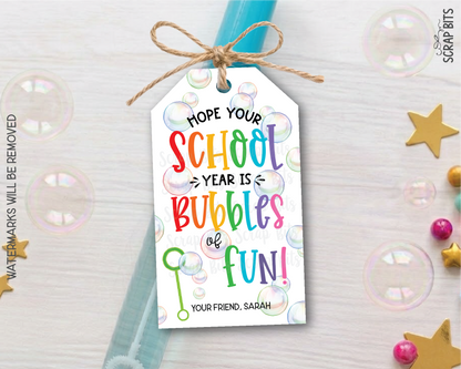 Bubbles Back To School Gift Tags, Bubbles of Fun