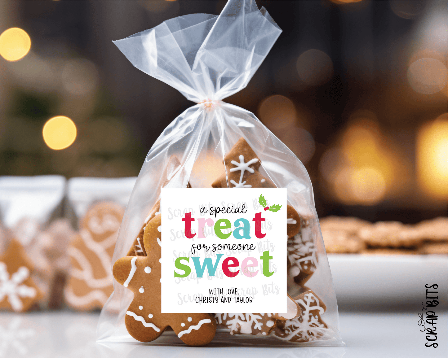 A Special Treat For Someone Sweet, Bright Funky Lettering . Christmas Gift Labels - Scrap Bits